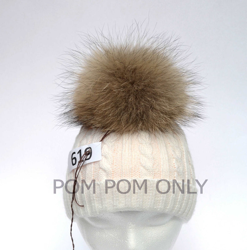 raccoon fur pom pom
