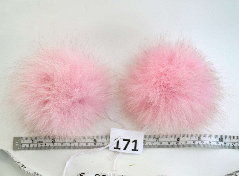 FOX POMPOM Pair! Fur Pom-Pom,Real Fox Fur, Pink Fox Pom Pom, Double Pom Pom, Fox Pom Pom, Pom Pom Ears, Hat, Knitted, Child, Cap, Beanie