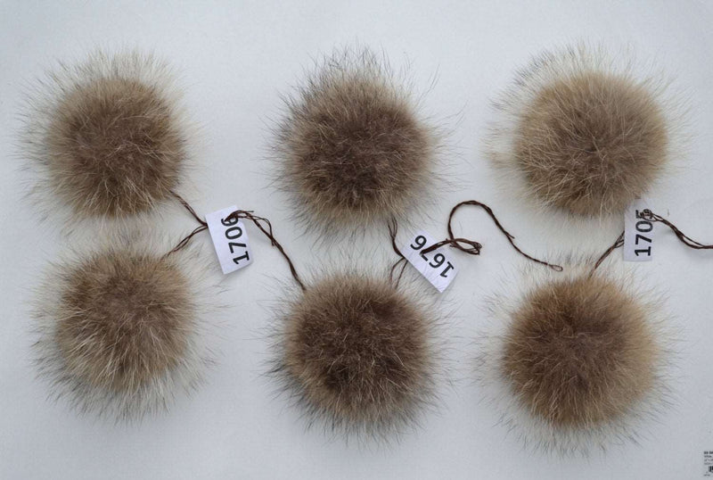 7" RACCOON Pom Poms- PAIR! Double Pom Pom, Real Fur Pom-Pom, Fur Ears, Genuine Fur, Handmade, Fur Pom Pom, Raccoon Double Pom Pom Beanie