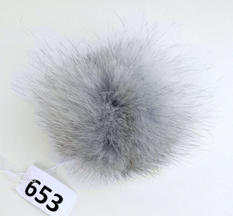 7" GREY POMPOM!  Fox Pom Pom, Fur Pom Pom, Pom Pom for Hat, Women Pom Pom Hat, Knitted Hat, Pom Pom Beanie, Child Hat, Ball, Bobble, Tuque