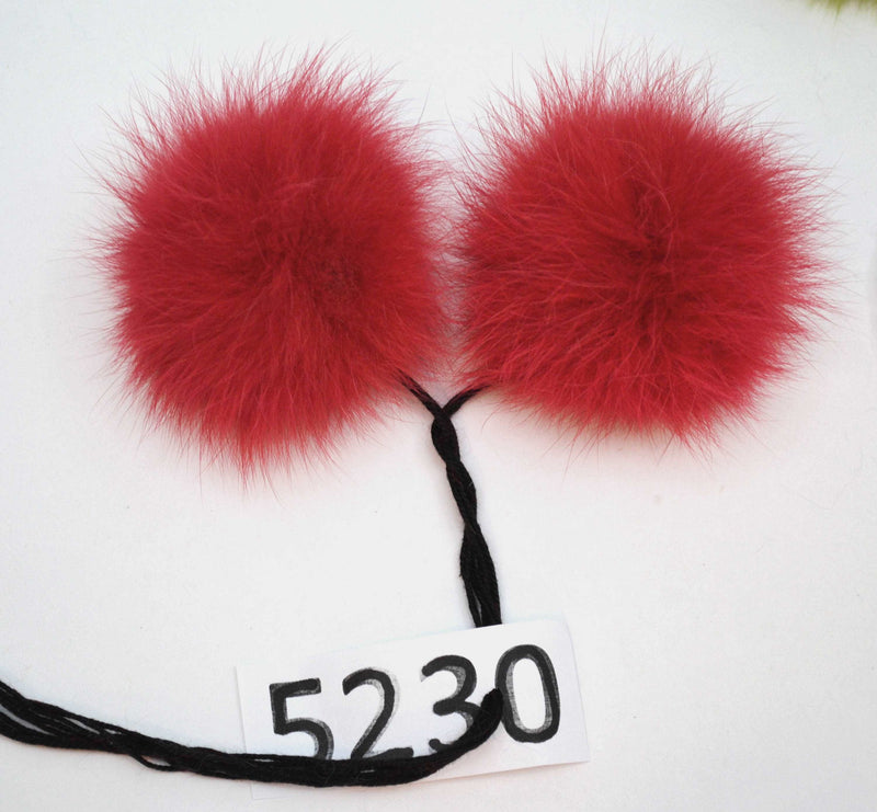 red double fur pom pom
