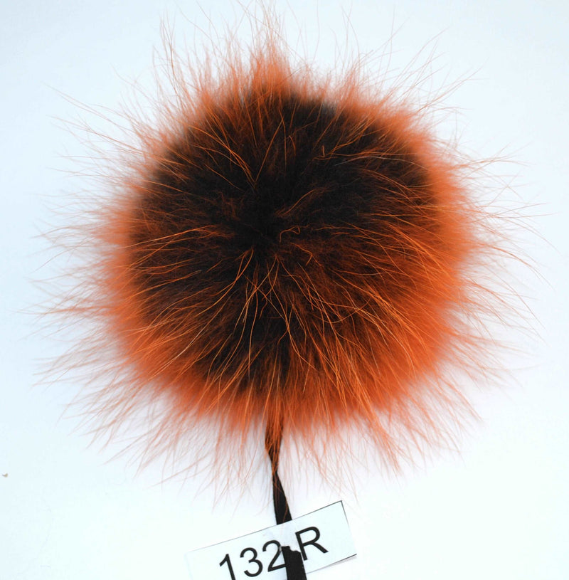 8,5" POM POM! Large Pom Poms, Fur Pom Pom for Hat, Fur Pompom, Fur Ball, Bag Charm, Pompom, Fur Pom, Knit Hat, Real Fur, Raccoon Fur, Orange