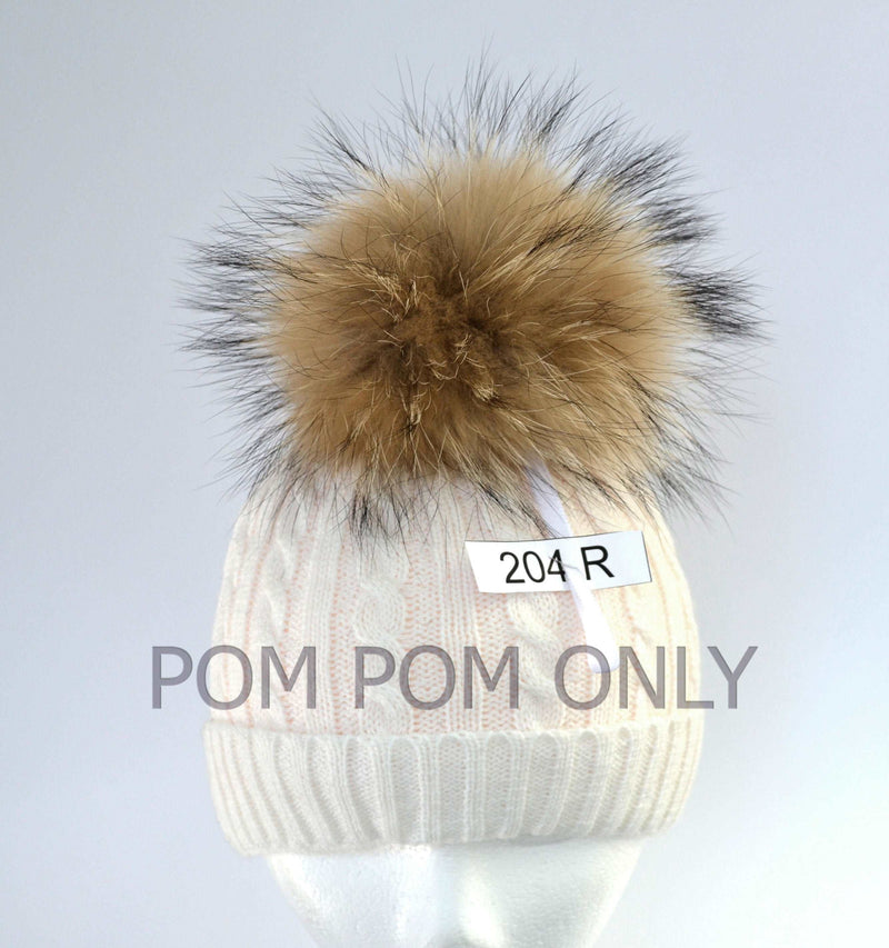 7,5" LARGE FUR POMPOM! Large Raccoon Pom-Pom, Fur Pom Pom for Hat, Pom Pom for Women Hat, for Children Hat, for Knit Hat, Raccoon Fur, Child