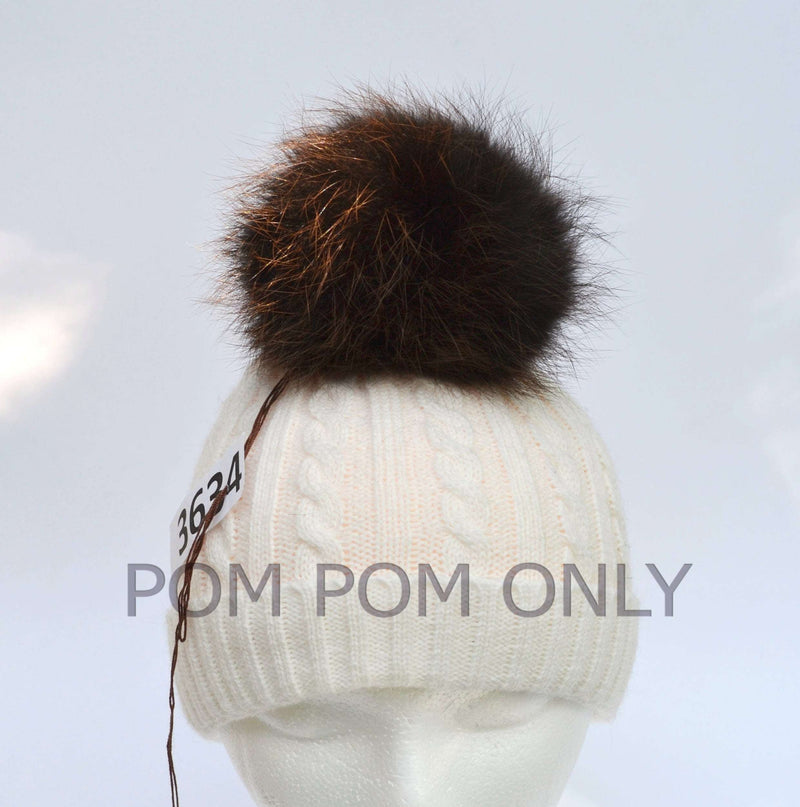 brown fur pom pom