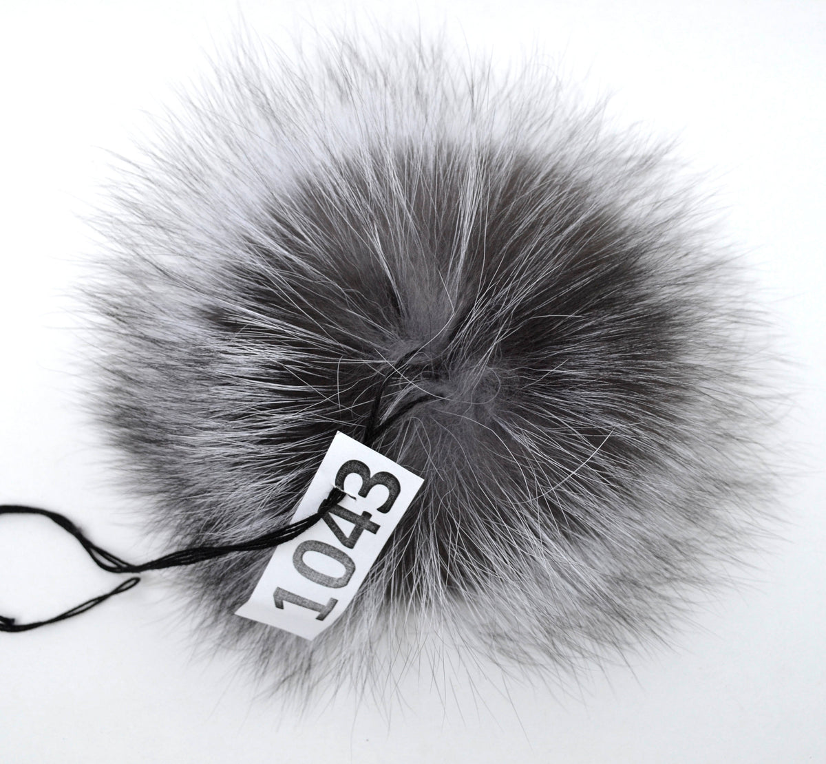 Natural Silver Silver Fox Fur Pom Pom – genuine silver fox fur – image 3