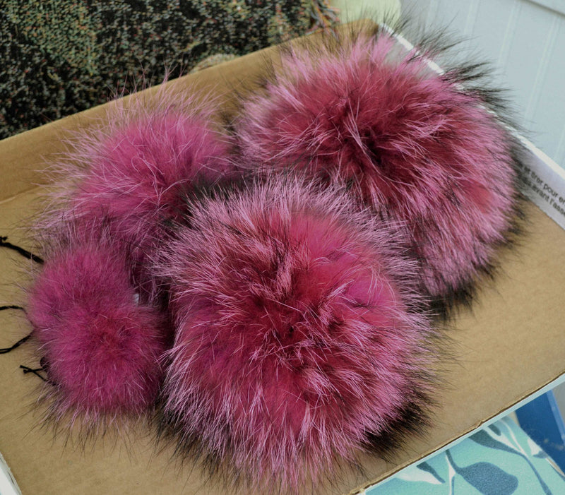 giant raccoon fur pom pom