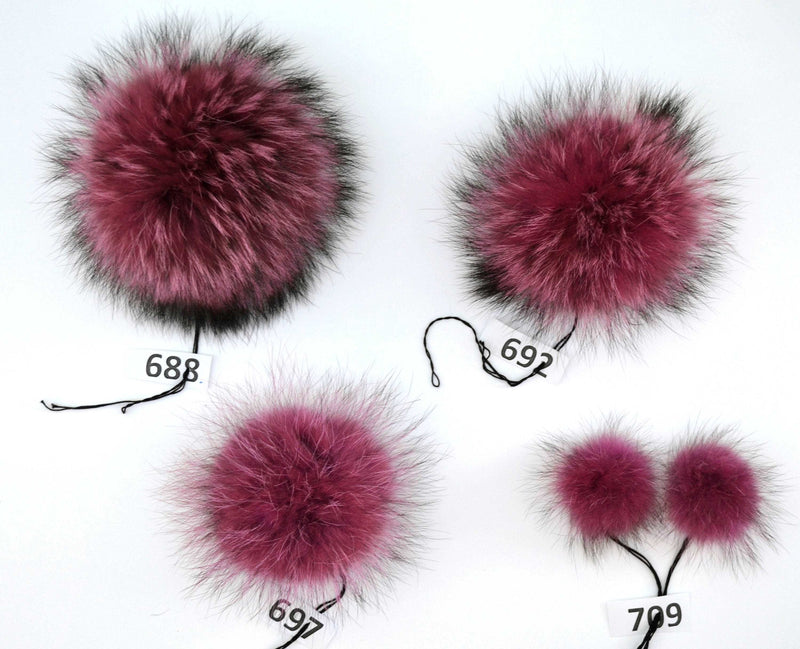 red raccoon fur pom pom