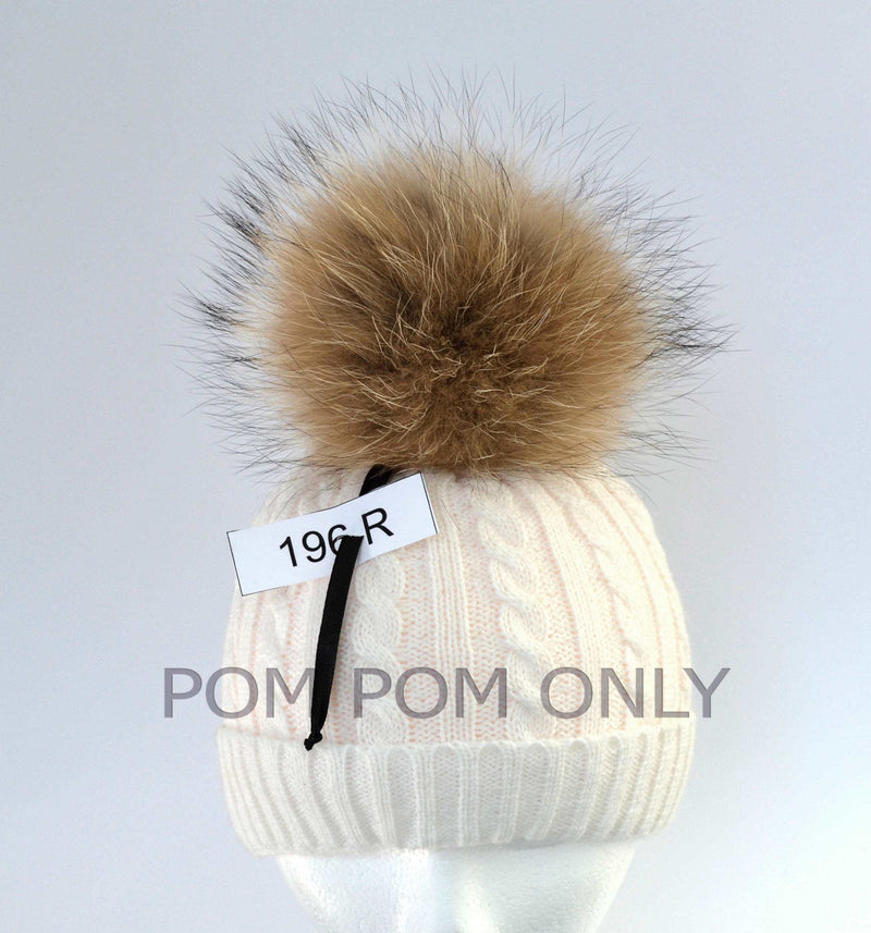 7" FUR POM POM! Fur Pom-Pom, Raccoon Pom Pom, Large Pom Pom, Brown Pom Pom, Real Fur Pom Pom, Hat Pom Pom, Pom Pom Hat, Handmade Pom Pom