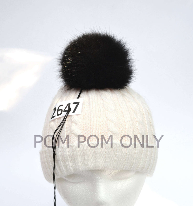real fur pom pom hat