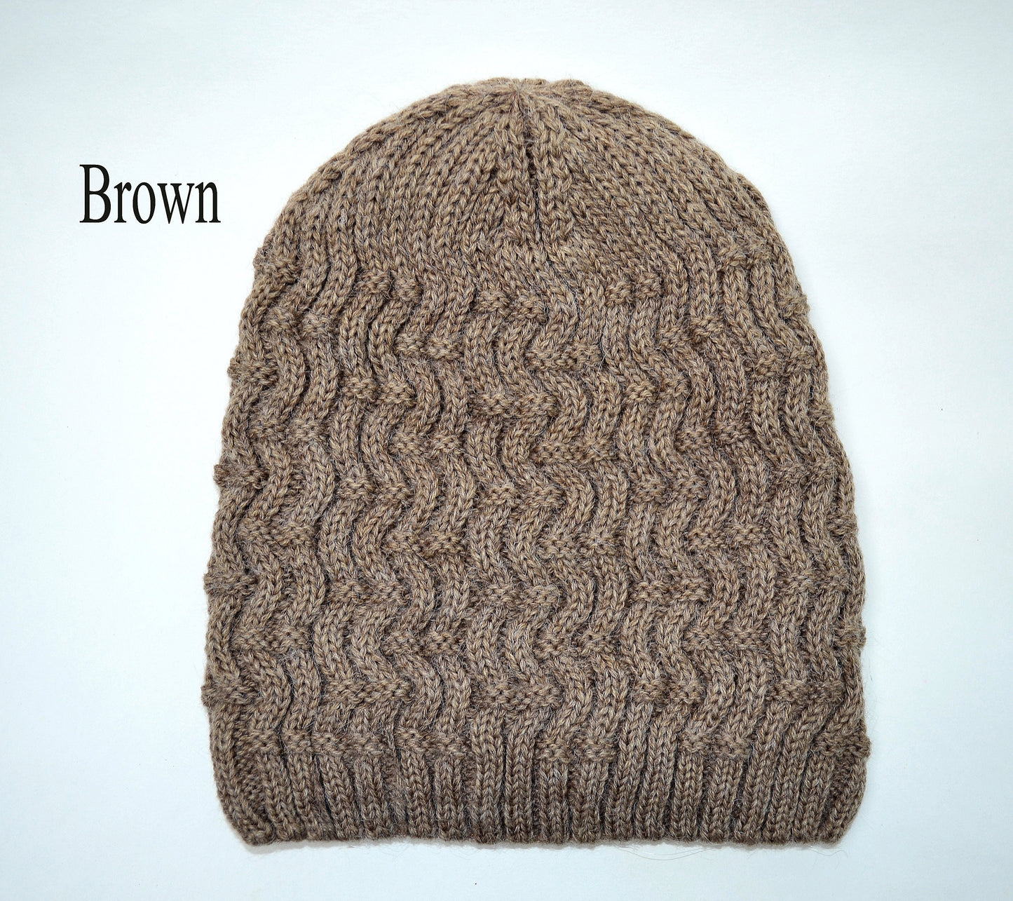 KNITTED CABLE BEANIE Woman Girl Slouchy Hat Gift for Her Winter Wool Accessories Chunky Hat Fleece Lining Ready to Ship Warm Gray Brown