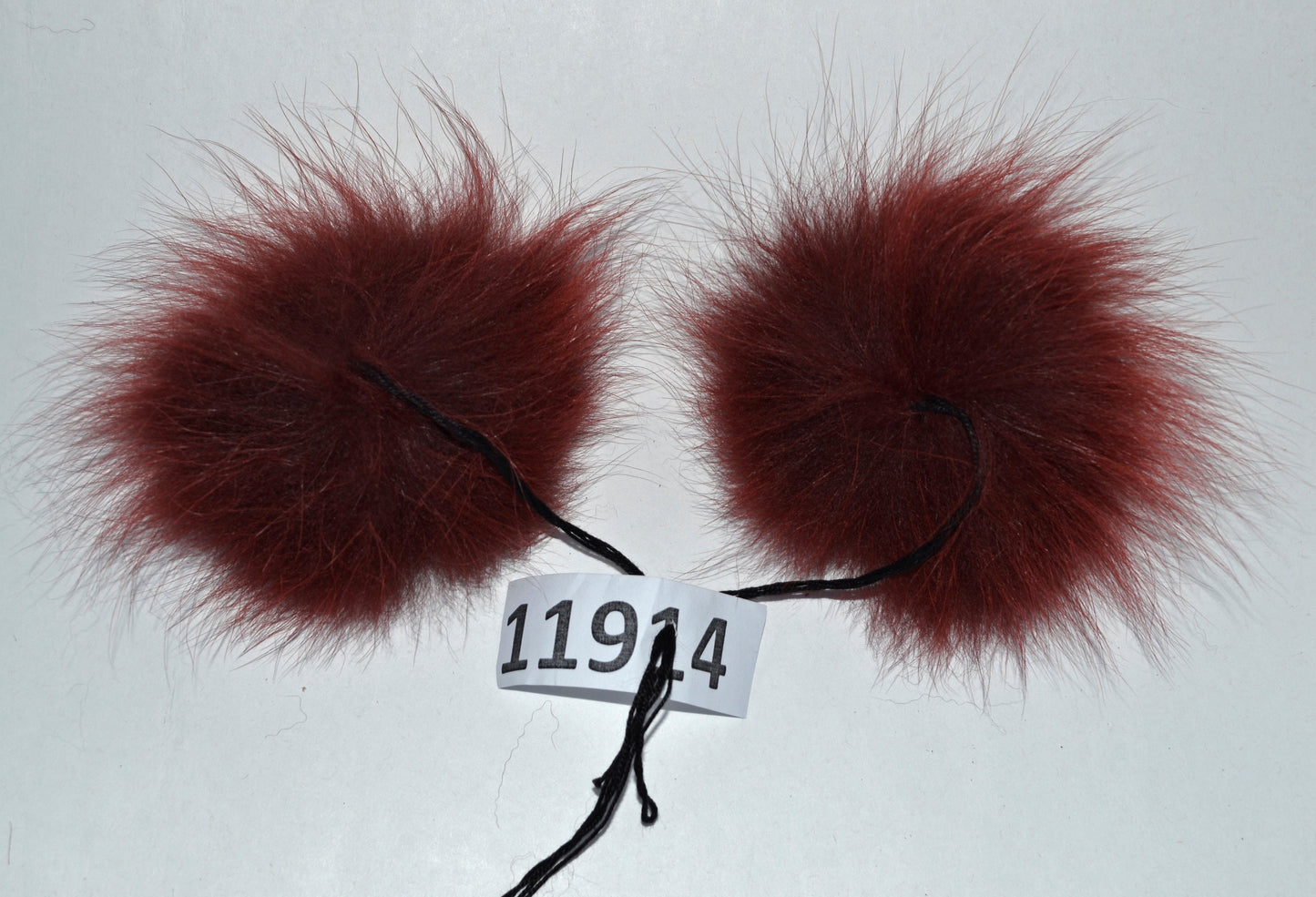 Red Fox Fur Pom Pom Pair: Detachable Knitted Hat Accessory (4.5")