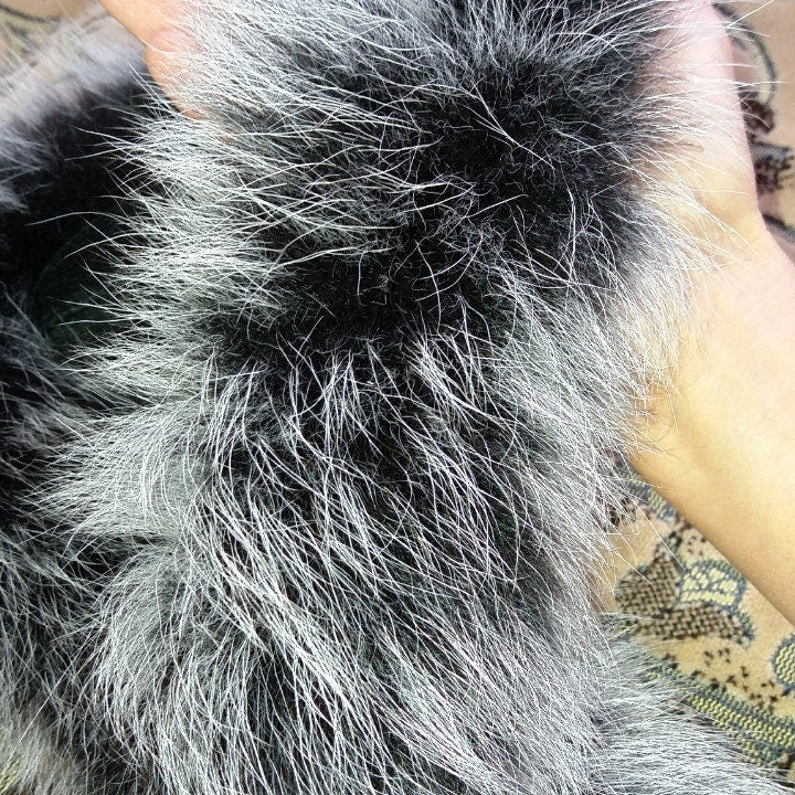 READY TO SHIP 70-80 cm Real Fox Fur (Tail) Trim Hood, Fur collar trim, Fox Fur Collar, Fur Scarf, Fur Ruff, Fox Fur Hood, Jacket, Coat Trim