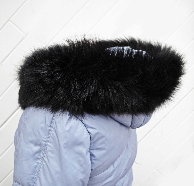 BY ORDER XL Double Real Fox Fur (Tail) Trim Hood, Fur collar trim, Fox Fur Collar, Fur Scarf, Fur Ruff, Fox Fur Hood, Hood Fur, stripe