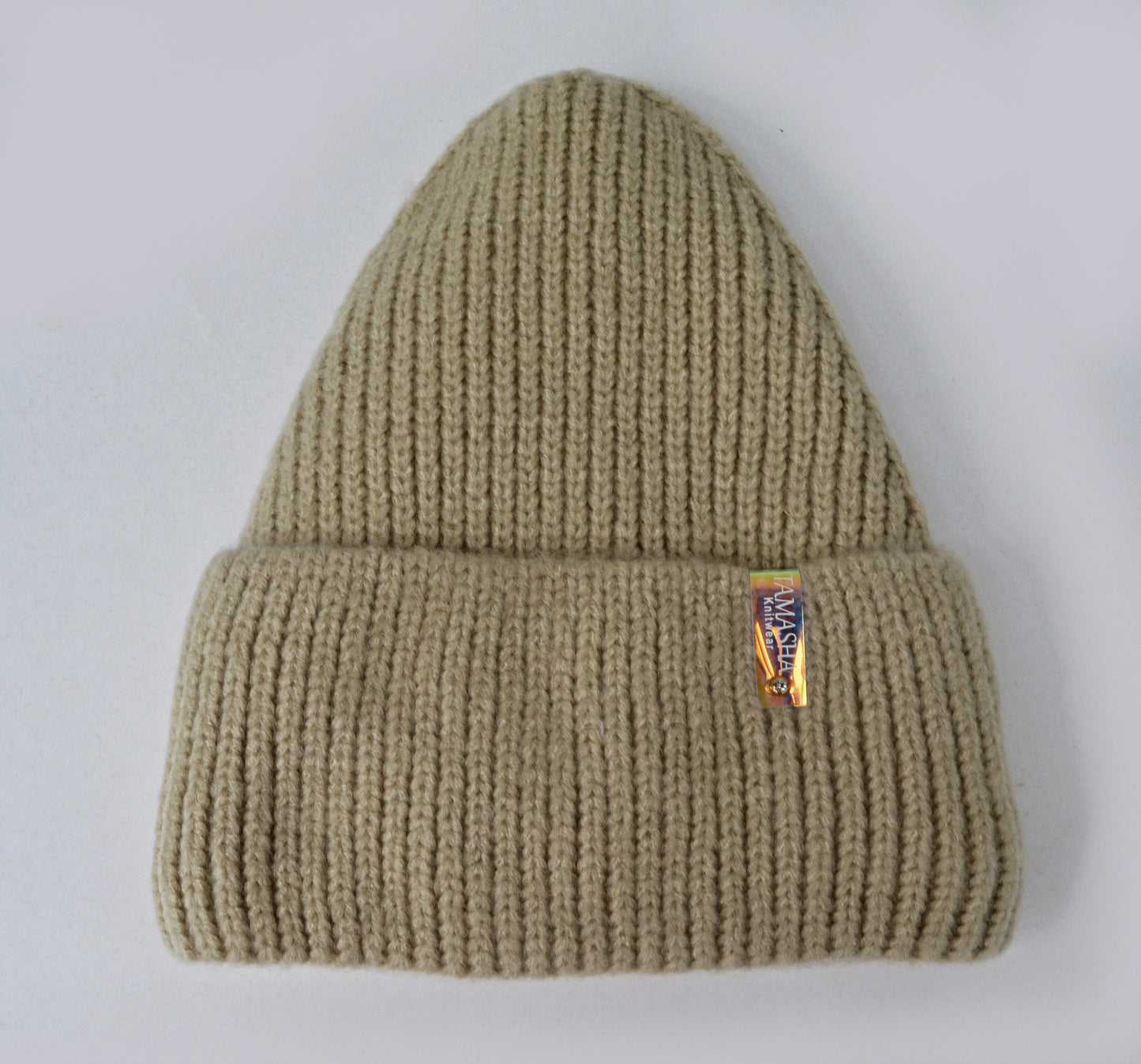 Wool Knitted Hat for Women Beige