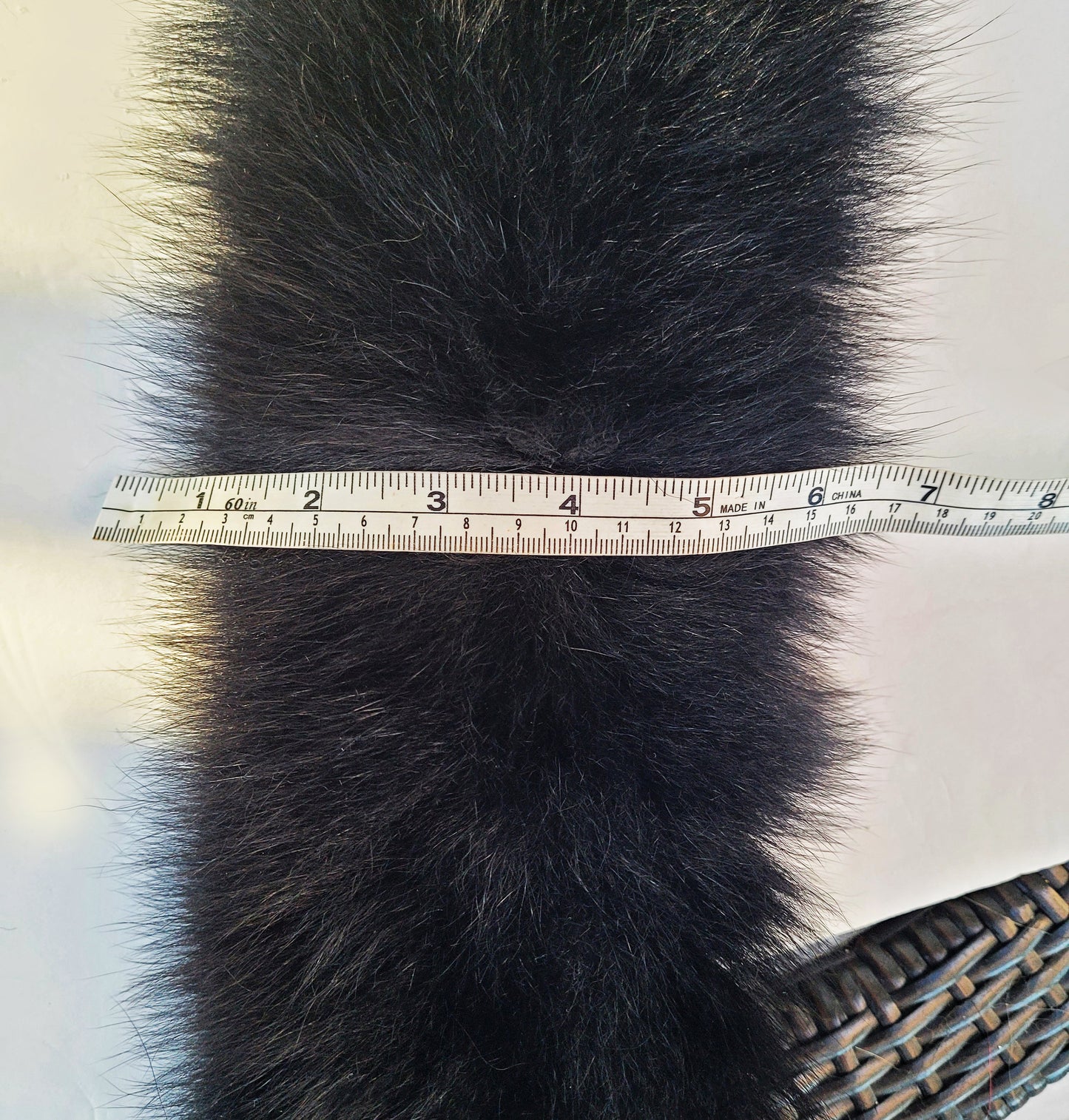 BY ORDER Extra Long 120 cm and more Real Black Fox Fur (TAIL) Collar, Fur Trim for Hood, Cardigan Fur Collar, Fur Scarf, Fur Ruff, Fur Hood