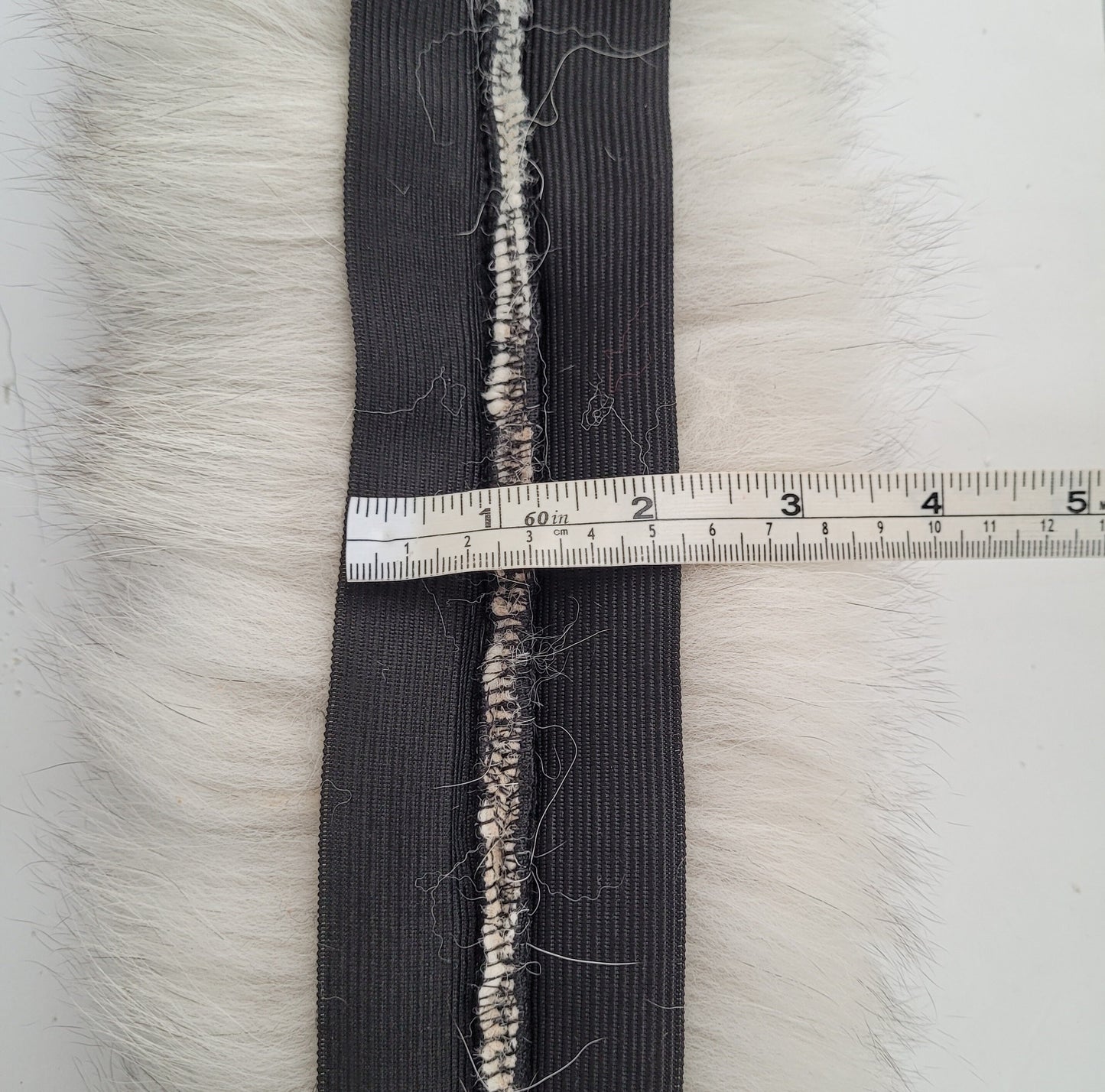 Ivory with Black Tips real fox fur hood trim made from fox tail fur – Double – view 10