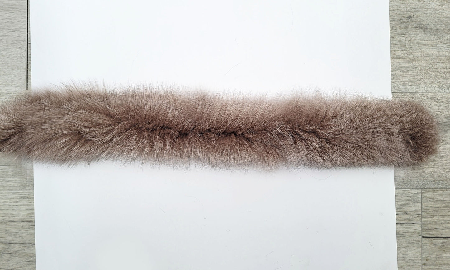BY ORDER From Pieces! XL Large Full Finnish Real Fox Fur Collar, Fox Fur Collar, Fur Trim for Hoodie, Fur Scarf, Fur Ruff, Beige Fox