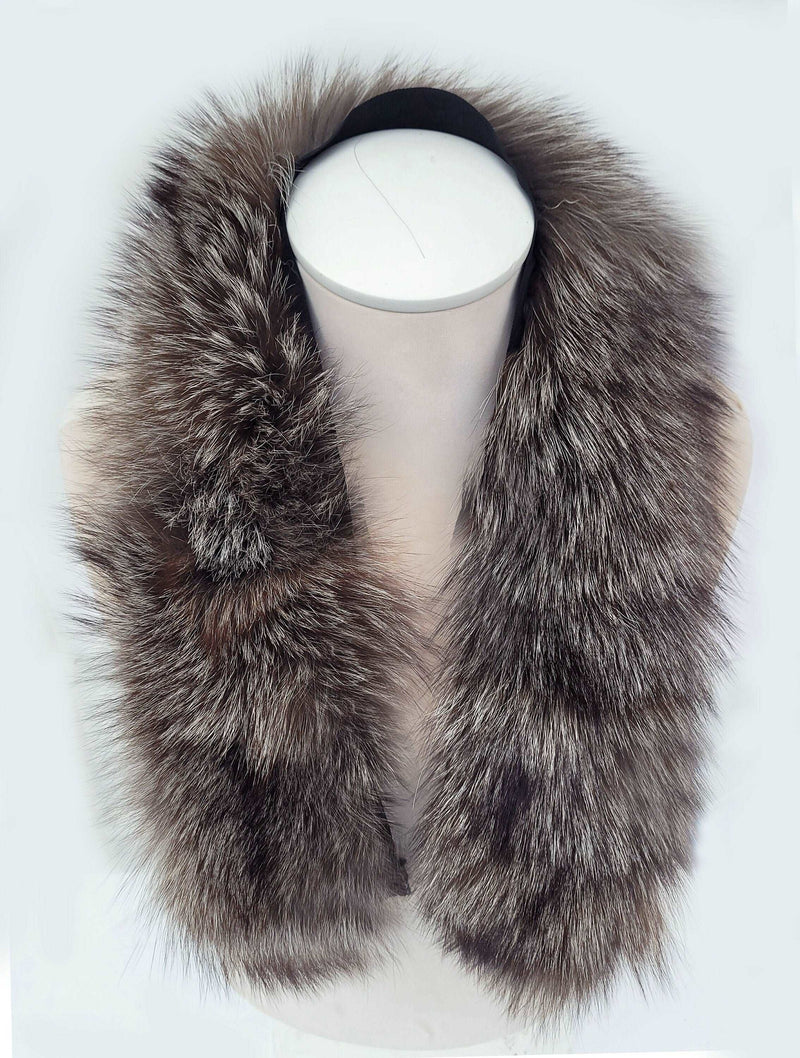 Large Brown Fox Fur Trim, Collar for Hood (PIECES), 80 cm