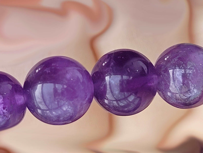 100% Natural Amethyst Bracelet, Purple Stone Bracelet, 8mm Gemstone Bracelet, Amethyst Stone Bracelet, Beaded Bracelet, Healing Bracelet