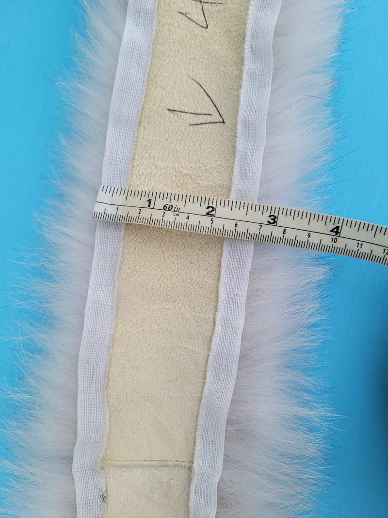 BY ORDER XL White with Black tips Large Real Fox Fur (not Tail) Trim Hood, Fox Fur Collar, Fur Scarf, Fur Ruff, Fur Hood, Fur Collar