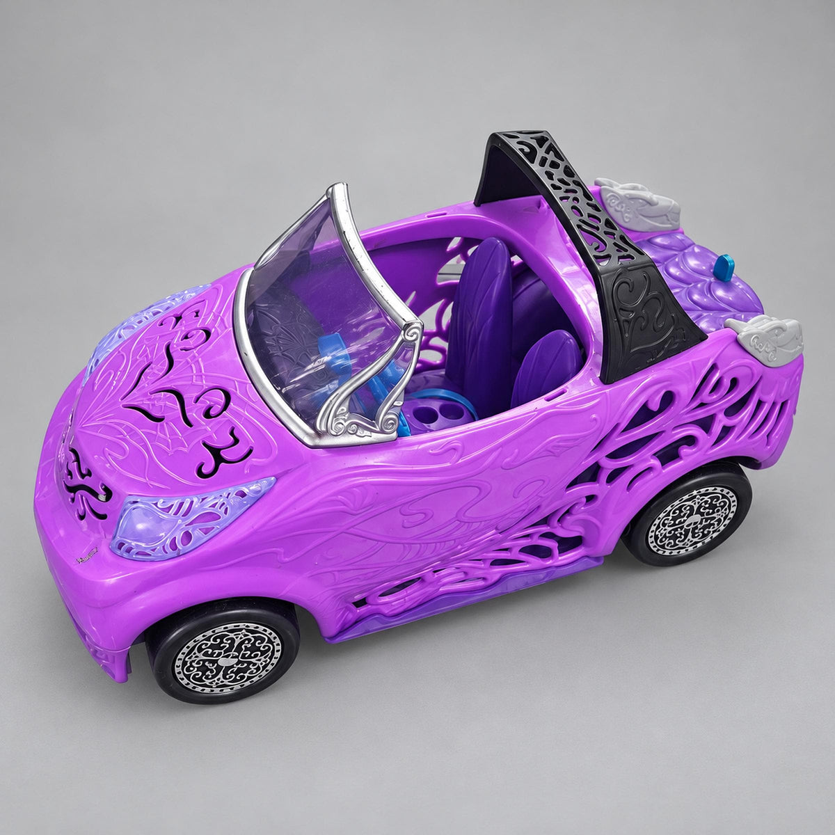 Monster High Scaris City of Frights Purple Convertible Car, Mattel 2012 Doll Vehicle, Spiderweb Design, Collectible Toy Car for Dolls