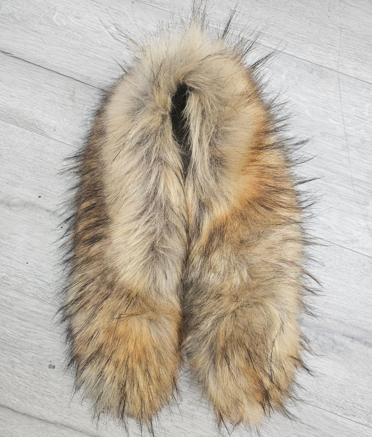 Natural Brown Faux Fur Hood Replacement – Raccoon Look – 60–90 cm