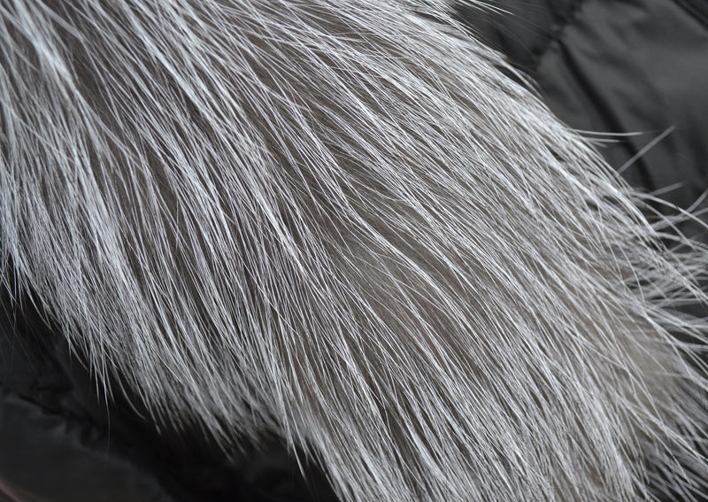 READY TO SHIP, Real Silver Fox Fur Trim Hood, Fur collar trim, Fox Fur Collar, Fur Scarf, Fur Ruff, Fox Fur Hood, Fox Fur, Fur stripe, Coat