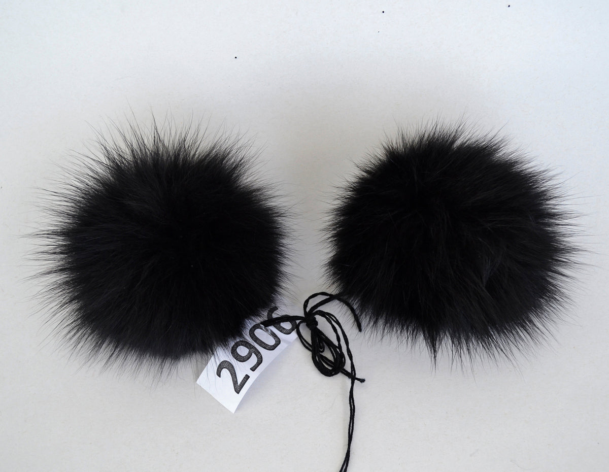 5" to 6" HIGHEST QUALITY FOX Pom Poms! Double Fox Fur Shiny Soft Pom Pom for Women Hat Beanie Tuque Winter Knit Hats Puff Fluffy Fur Ball