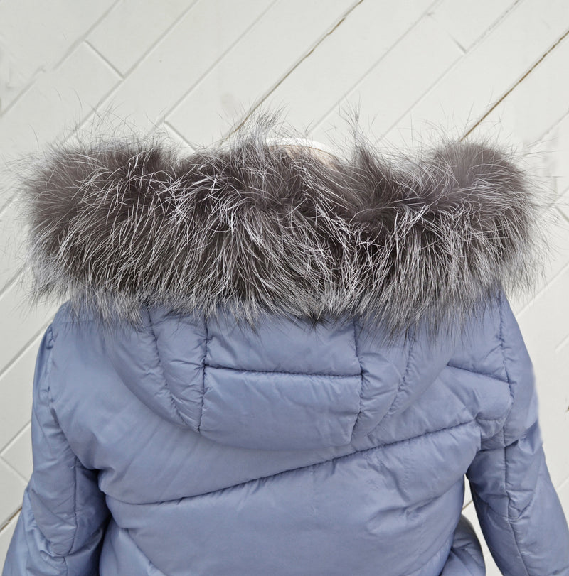 READY TO SHIP, Real Silver Fox Fur Trim Hood, Fur collar trim, Fox Fur Collar, Fur Scarf, Fur Ruff, Fox Fur Hood, Fox Fur, Fur stripe, Coat