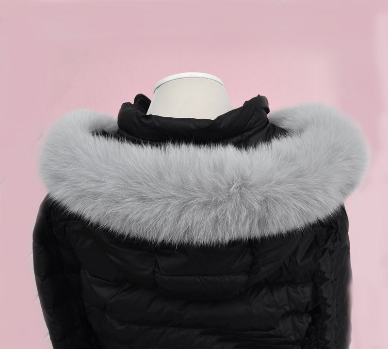 BY ORDER, not Tail, Real Gray Fox Fur Trim Hood, Fur collar trim, Fox Fur Collar, Fur Scarf, Fur Ruff, Fox Fur Hood, Fox Fur, Super Soft