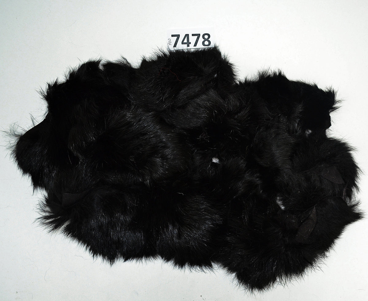 Rabbit Fur Scraps, Real Fur Pieces, Real Fur Pieces, Fur Offcuts for Craft and Sewing Project, Genuine Fur Cuts, Fur Trim, Black Rabbit Fur
