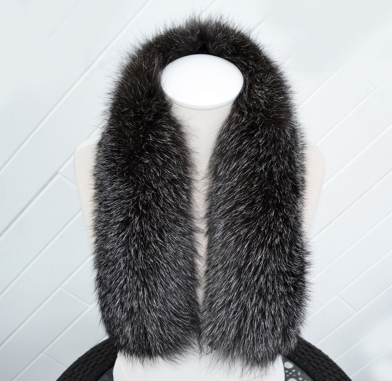 BY ORDER Rare Luxury BLUEFROST Fox Fur Trim Hood, Fur collar trim, Silver Fox Fur Collar, Fur Scarf, Fur Ruff, Fox Fur Hood, Bluefrost Fur