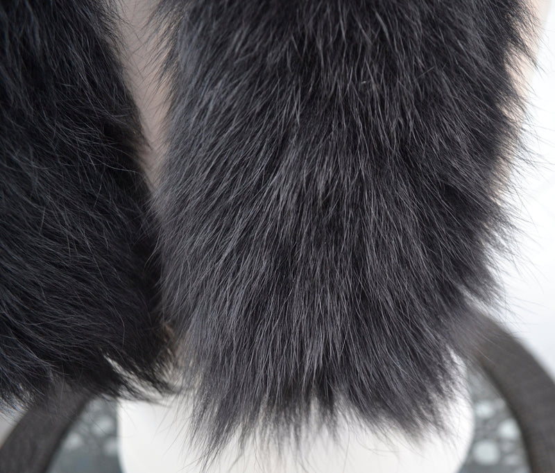 BY ORDER XL Double Real Fox Fur (Tail) Trim Hood, Fur collar trim, Fox Fur Collar, Fur Scarf, Fur Ruff, Fox Fur Hood, Hood Fur, stripe