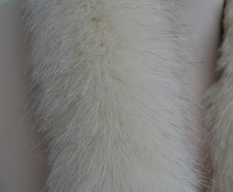 BY ORDER, Real Fox Fur (Tail) Trim Hood, Fur collar trim, Fox Fur Collar, Fur Scarf, Fur Ruff, Fur Hood, Fur stripe, Coat Trim, Ivory