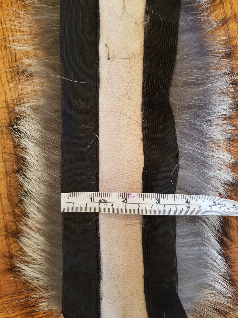 BY ORDER, XL Real Silver Fox Fur Trim Hood, Large Fur collar trim, Fox Fur Collar, Fur Scarf, Fur Ruff, Fox Fur Hood, Fox Fur, Stripes