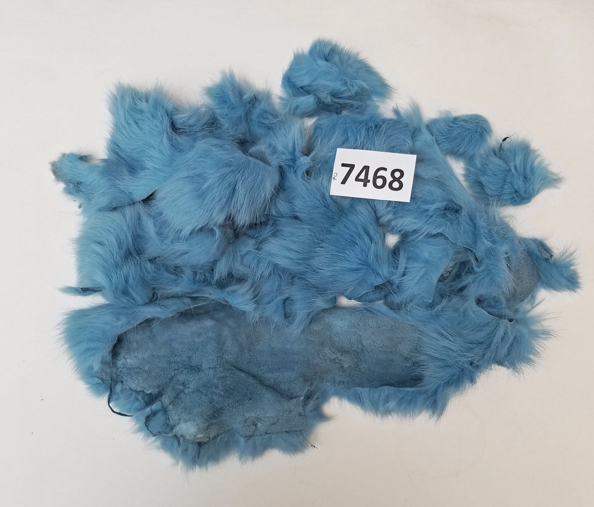 Rabbit Fur Scraps, Real Fur Pieces, Real Fur Pieces, Fur Offcuts for Craft and Sewing Project, Genuine Fur Cuts, Fur Trim, Blue Rabbit Fur