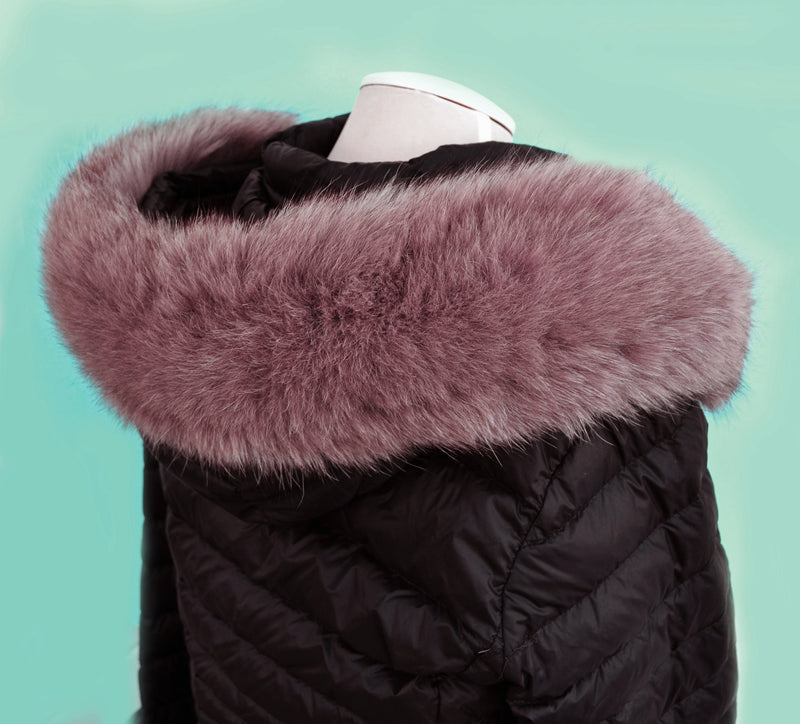 BY ORDER XL Double Real Fox Fur (Tail) Trim Hood, Fur collar trim, Fox Fur Collar, Fur Scarf, Fur Ruff, Fox Fur Hood, Hood Fur, stripe