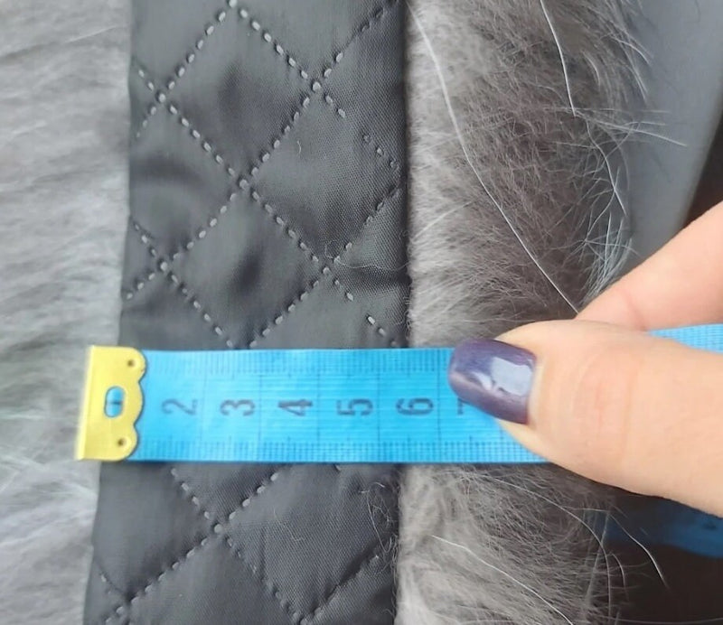 BY ORDER, XL Real Silver Fox Fur Trim Hood, Large Fur collar trim, Fox Fur Collar, Fur Scarf, Fur Ruff, Fox Fur Hood, Fox Fur, Stripes