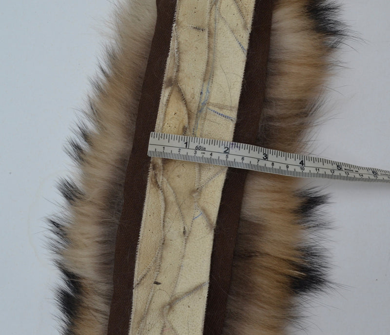 Large Real Raccoon Fur Trim, Collar for Hood (PIECES) of Natural Color, 80 cm