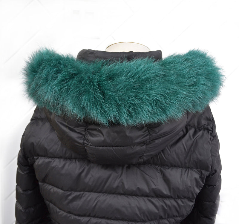 BY ORDER, Real Fox Fur (Tail) Trim Hood, Fur collar trim, Fox Fur Collar, Fur Scarf, Fur Ruff, Fur Hood, Fur stripe, Coat Trim, Green