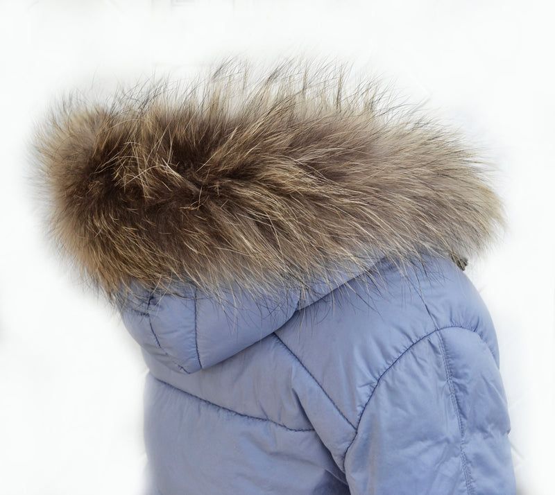 BY ORDER, 70 cm Real Finnish Raccoon Fur Collar, Fur Trim for Hoodies, Raccoon Fur Collar, Fur Scarf, Fur Ruff, Raccoon Fur Hood, Real