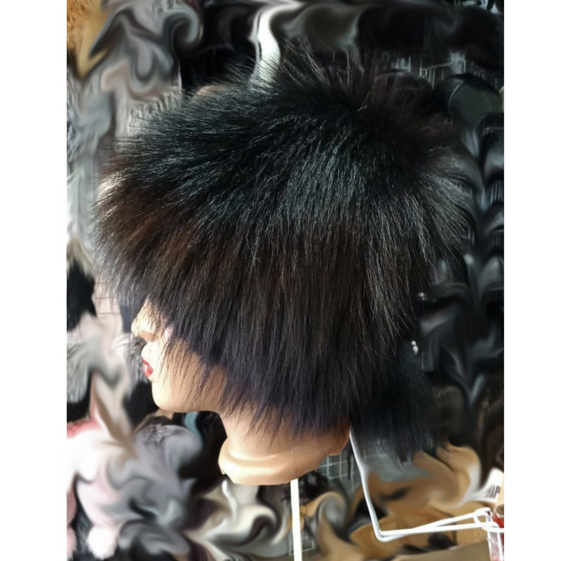 BY ORDER Women Silver Fox Fur Hat, Fur Hat, Stretchy Fur hat, Knit Fur Hat, Fox Fur Hat, Girl Fur Hat, Trapper Hat, Real fur Hat, Fluffy hat
