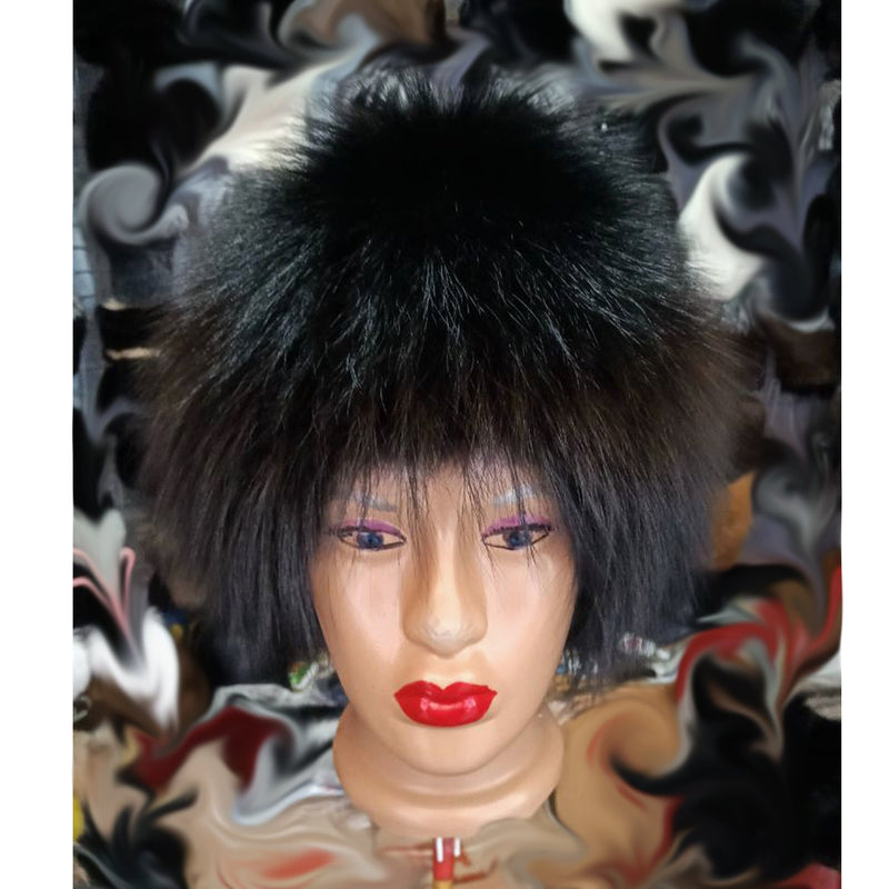 BY ORDER Women Silver Fox Fur Hat, Fur Hat, Stretchy Fur hat, Knit Fur Hat, Fox Fur Hat, Girl Fur Hat, Trapper Hat, Real fur Hat, Fluffy hat