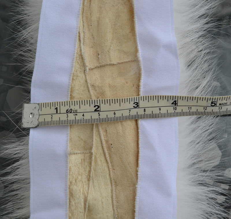 Large IVORY Fox Fur Trim, Collar for Hood (PIECES), 80 cm