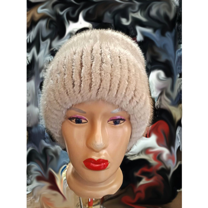 BY ORDER Women Mink Fur Beanie, Fur Hat, Slouchy Fur Hat, Stretchy Fur hat, Knit Fur Hat, Mink Fur Hat, Girl Fur Hat, Real fur Hat, Fluffy