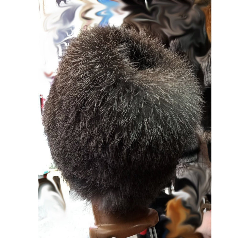 BY ORDER Women Silver Fox Fur Hat, Fur Hat, Stretchy Fur hat, Knit Fur Hat, Fox Fur Hat, Girl Fur Hat, Trapper Hat, Real fur Hat, Fluffy hat