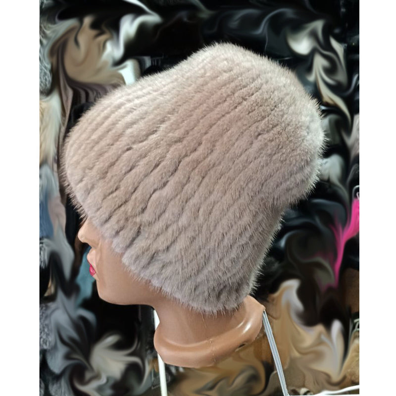 BY ORDER Women Mink Fur Beanie, Fur Hat, Slouchy Fur Hat, Stretchy Fur hat, Knit Fur Hat, Mink Fur Hat, Girl Fur Hat, Real fur Hat, Fluffy