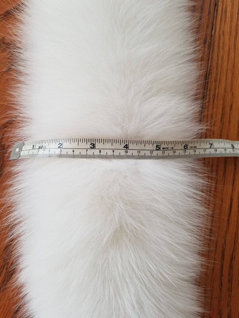 BY ORDER, XL Real Fox Fur Trim Hood, Large Fur collar trim, White Fox Fur Collar, Fur Scarf, Fur Ruff, Fox Fur Hood, Fox Fur, Lined