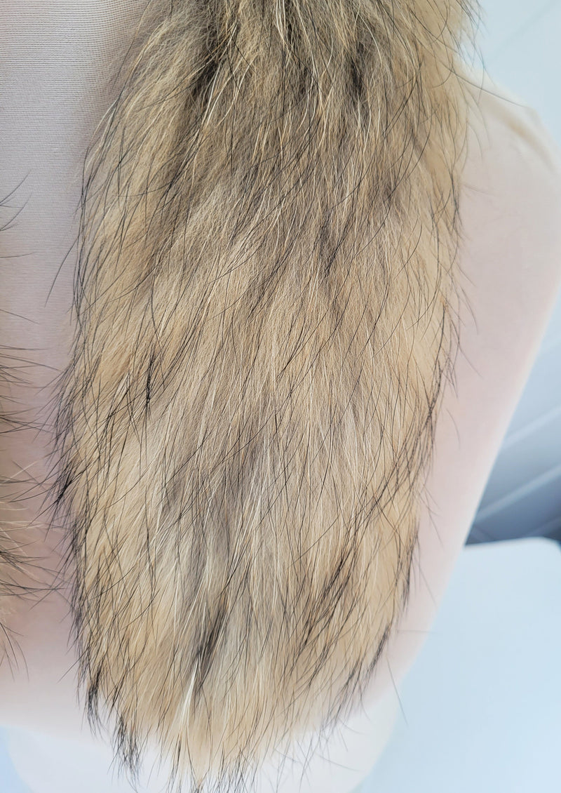 READY to SHIP 60x2 cm Real Raccoon Fur Collar, Fur Trim for Hoodies, Raccoon Fur Collar, Fur Scarf, Fur Ruff, Raccoon Fur Hood, Raccoon Fur