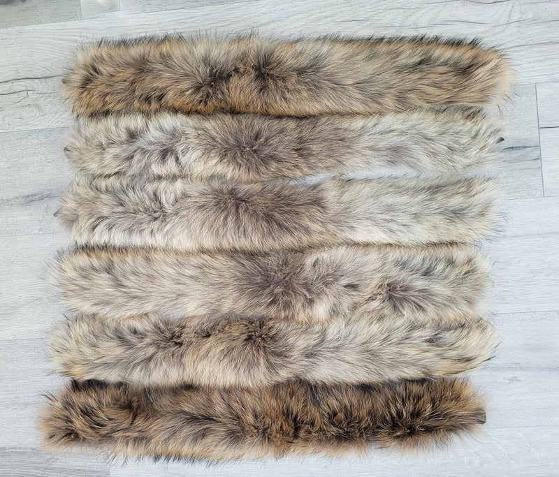 READY to SHIP, 70-80 X2 cm Real Raccoon Fur Collar, Fur Trim for Hoodies, Raccoon Fur Collar, Fur Scarf, Fur Ruff, Raccoon Fur Hood